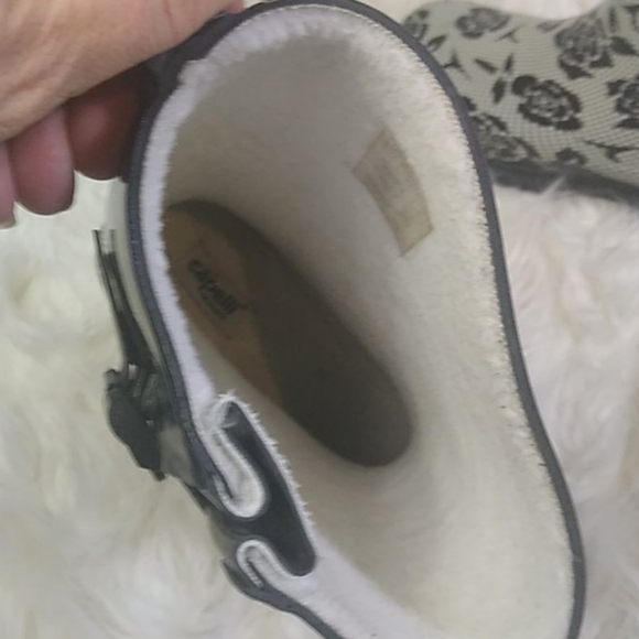 Capelli black lace/ rose print insulated adjustable boots sz. 10 - Picture 6 of 6